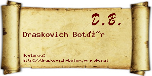 Draskovich Botár névjegykártya